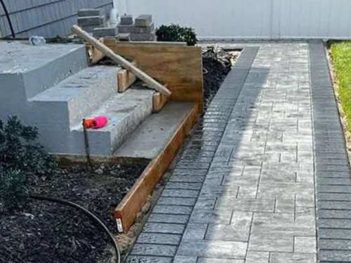 Paver walkway and steps build central islip new york