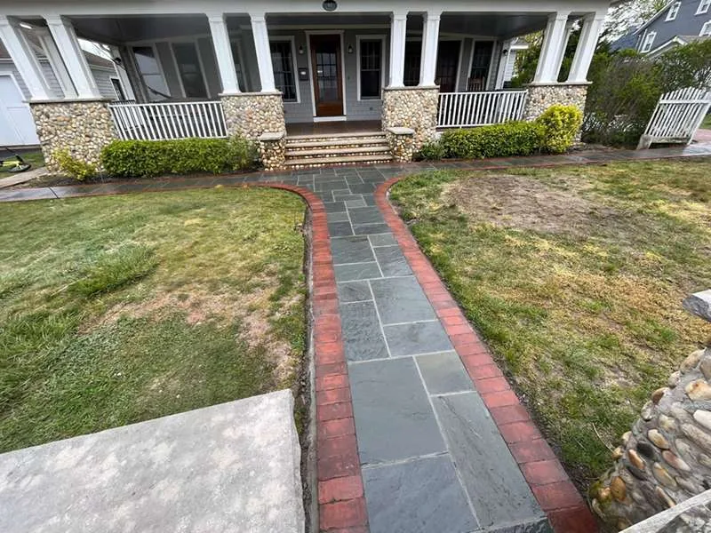 Bluestone walkway front porch central islip new york
