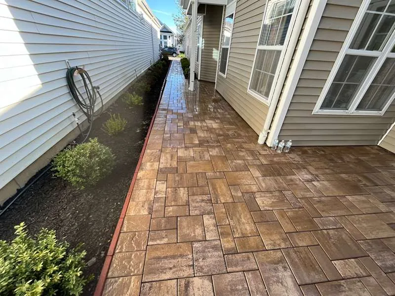 Side yard paver patio central islip new york