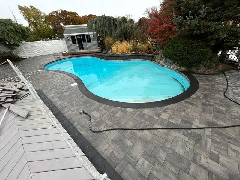 Curved paver deck central islip new york