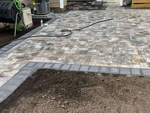 Paver patio worksite central islip new york